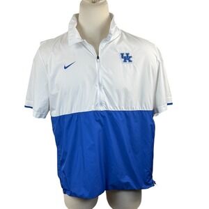 Nike Kentucky Wildcats Men's XL White Blue Short‎ Sleeve Half Zip Jacket